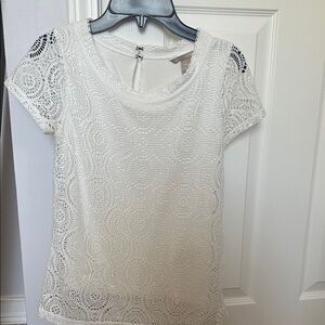 Banana Republic White Lace Blouse